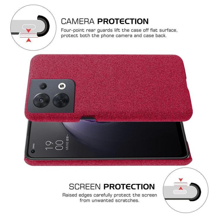 For OPPO Reno8 Cloth Coated Hard Plastic Phone Case