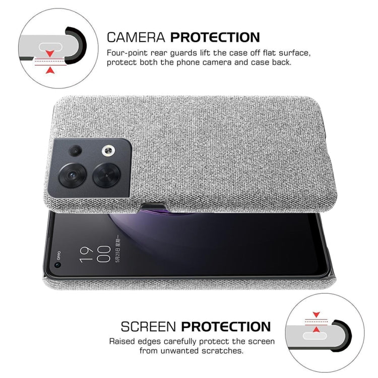 For OPPO Reno8 Cloth Coated Hard Plastic Phone Case