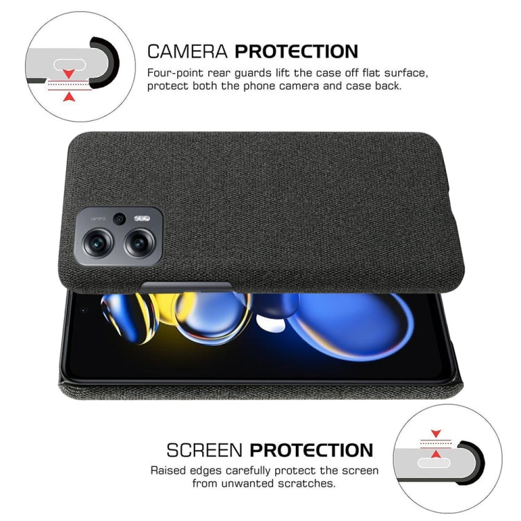 For Xiaomi Redmi Note 11T Pro+ Cloth Coated Hard Plastic Phone Case