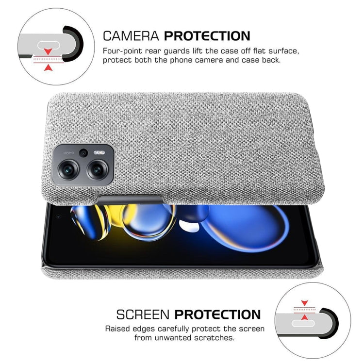 For Xiaomi Redmi Note 11T Pro Cloth Coated Hard Plastic Phone Case