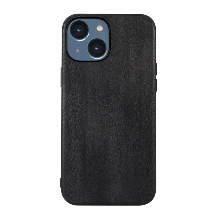 For iPhone 14 Plus Yellow Cow Texture PU Phone Case