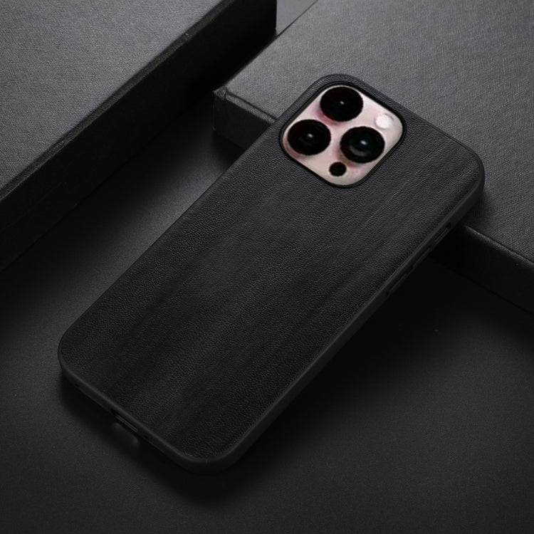 For iPhone 14 Pro Max Yellow Cow Texture PU Phone Case