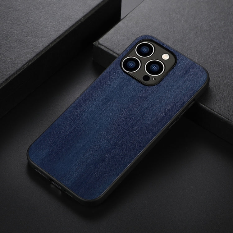 For iPhone 14 Pro Yellow Cow Texture PU Phone Case