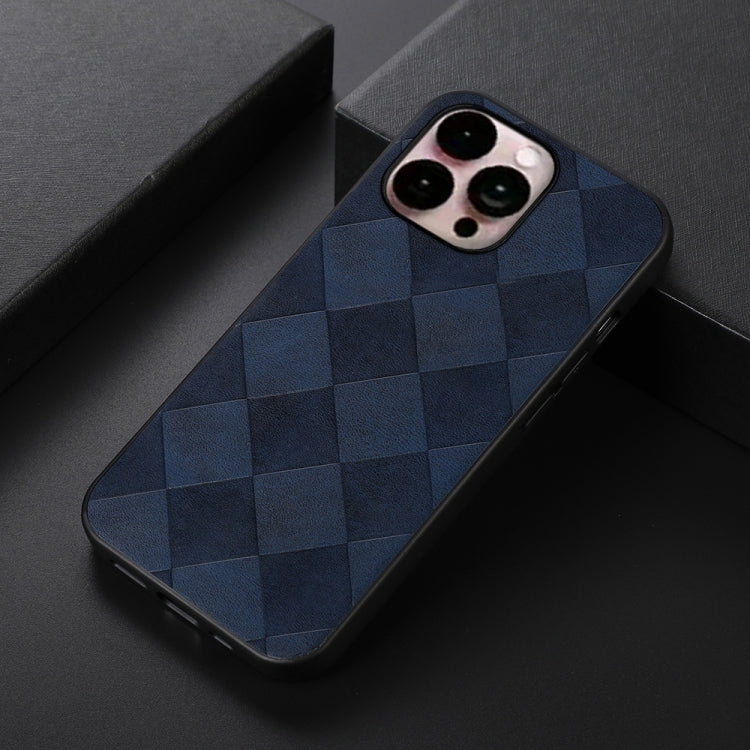 For iPhone 14 Pro Max Weave Plaid PU Phone Case