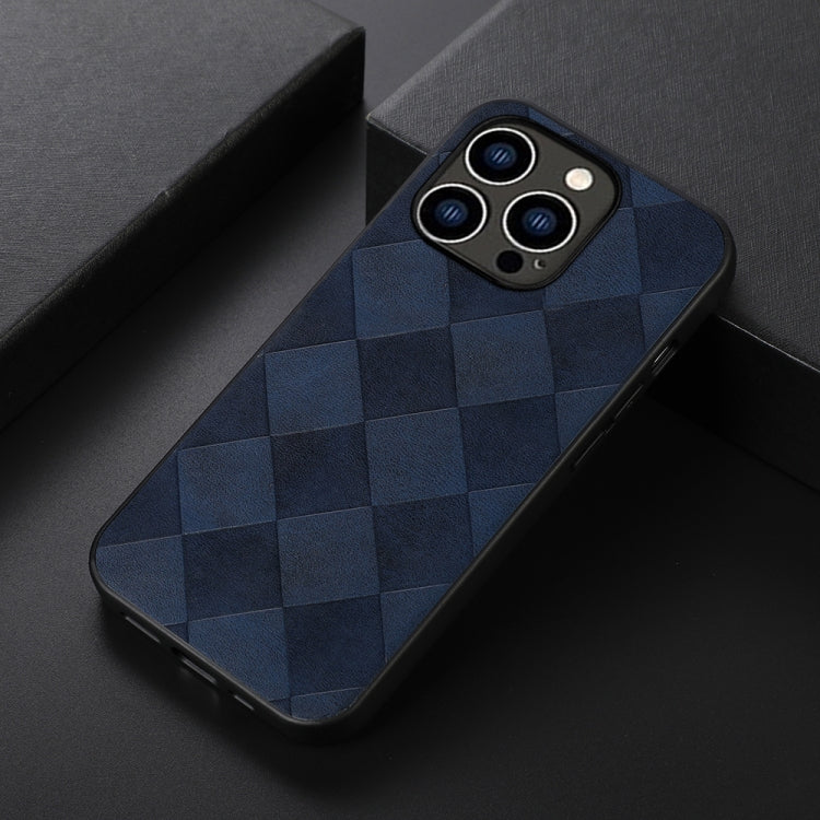 For iPhone 14 Pro Weave Plaid PU Phone Case