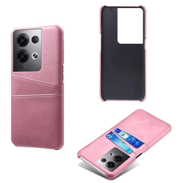 For OPPO Reno8 Pro+ Dual Card Slots Calf Texture PC + PU Phone Case