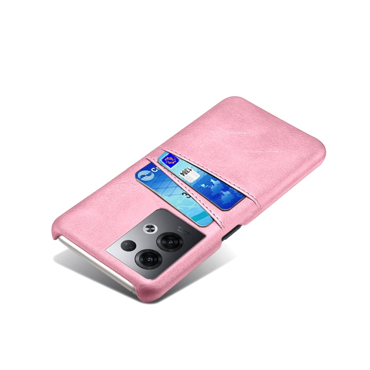 For OPPO Reno8 Pro+ Dual Card Slots Calf Texture PC + PU Phone Case