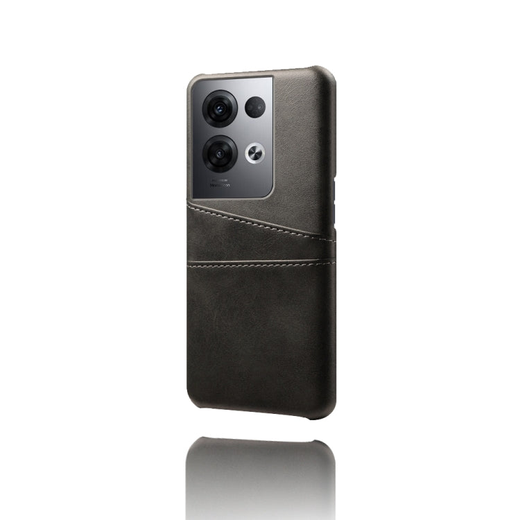 For OPPO Reno8 Pro+ Dual Card Slots Calf Texture PC + PU Phone Case