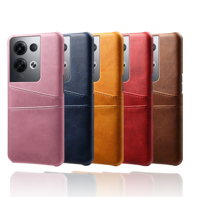 For OPPO Reno8 Pro+ Dual Card Slots Calf Texture PC + PU Phone Case
