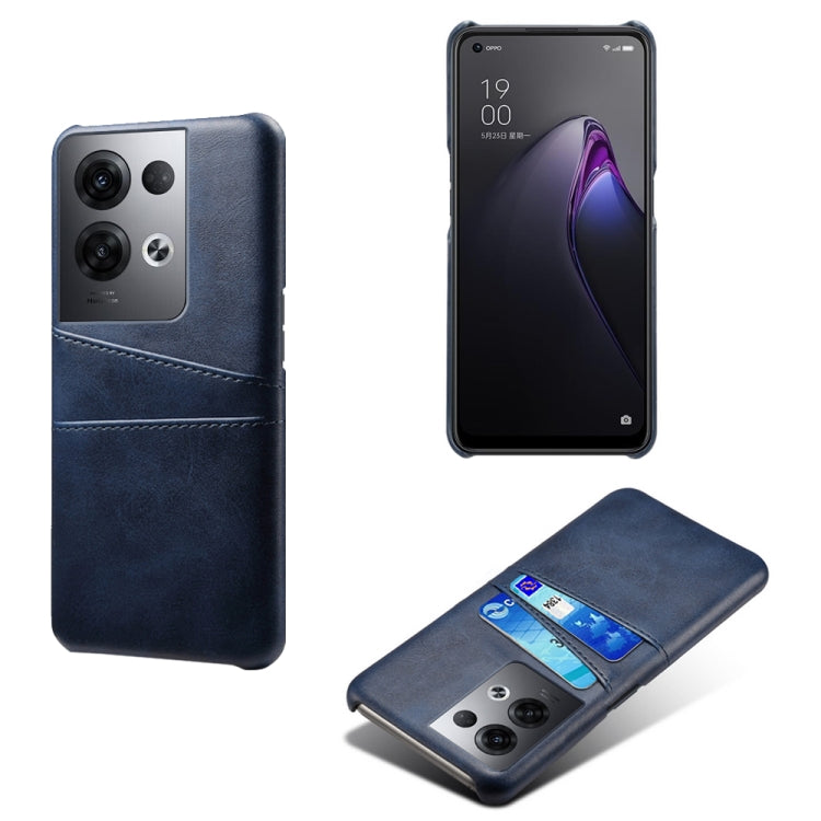For OPPO Reno8 Pro+ Dual Card Slots Calf Texture PC + PU Phone Case