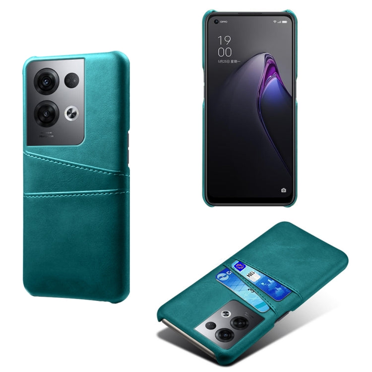 For OPPO Reno8 Pro+ Dual Card Slots Calf Texture PC + PU Phone Case