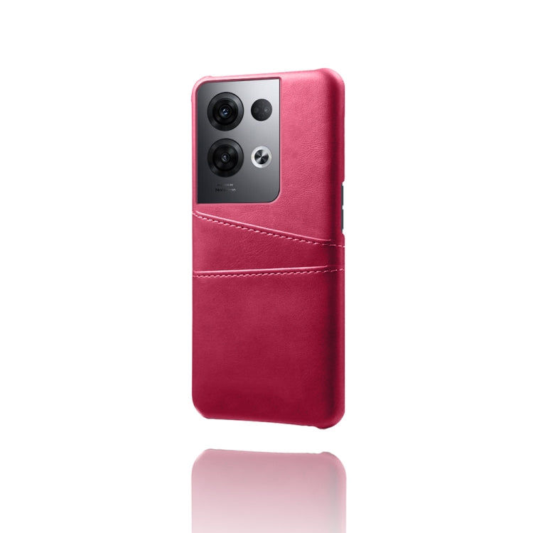 For OPPO Reno8 Pro+ Dual Card Slots Calf Texture PC + PU Phone Case