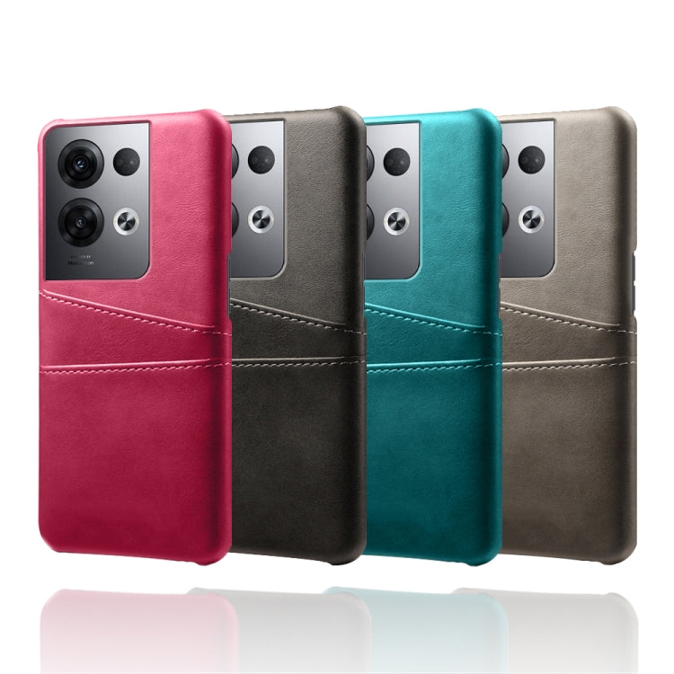 For OPPO Reno8 Pro+ Dual Card Slots Calf Texture PC + PU Phone Case