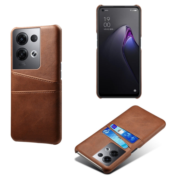 For OPPO Reno8 Pro+ Dual Card Slots Calf Texture PC + PU Phone Case
