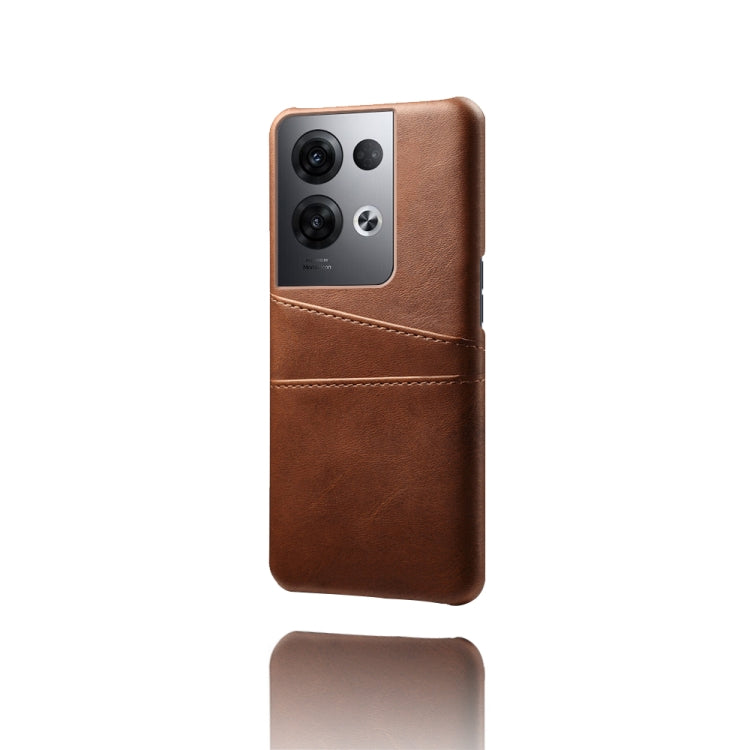 For OPPO Reno8 Pro+ Dual Card Slots Calf Texture PC + PU Phone Case