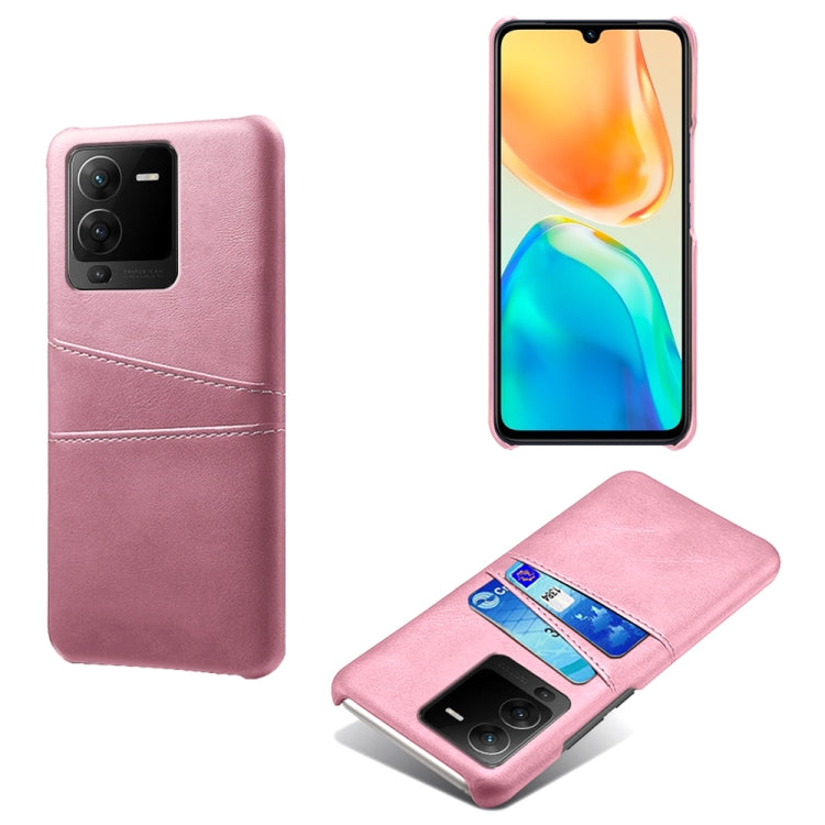 For vivo S15 Dual Card Slots Calf Texture PC + PU Phone Case