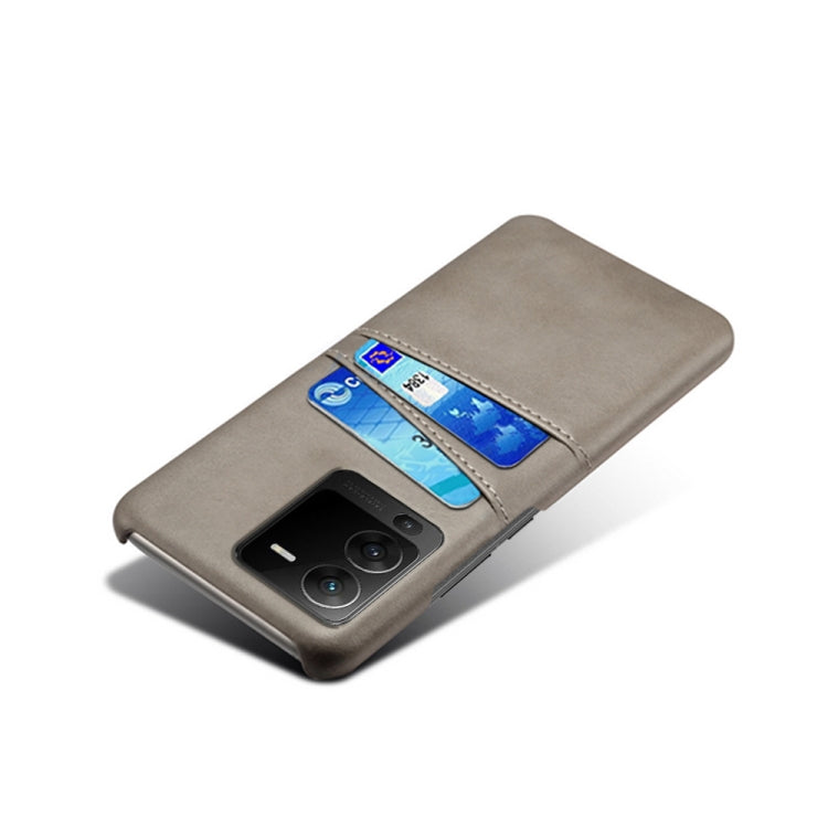 For vivo S15 Dual Card Slots Calf Texture PC + PU Phone Case