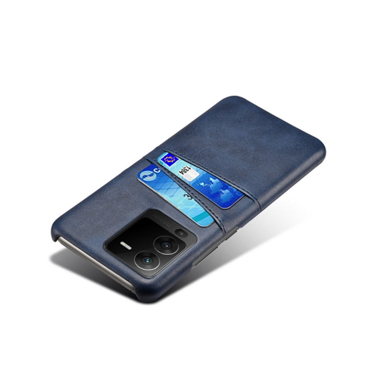 For vivo S15 Dual Card Slots Calf Texture PC + PU Phone Case