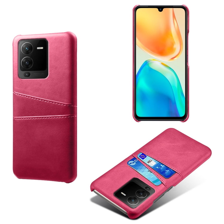 For vivo S15 Dual Card Slots Calf Texture PC + PU Phone Case