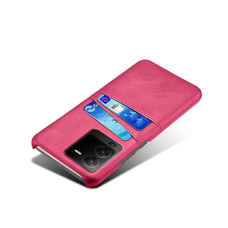 For vivo S15 Dual Card Slots Calf Texture PC + PU Phone Case