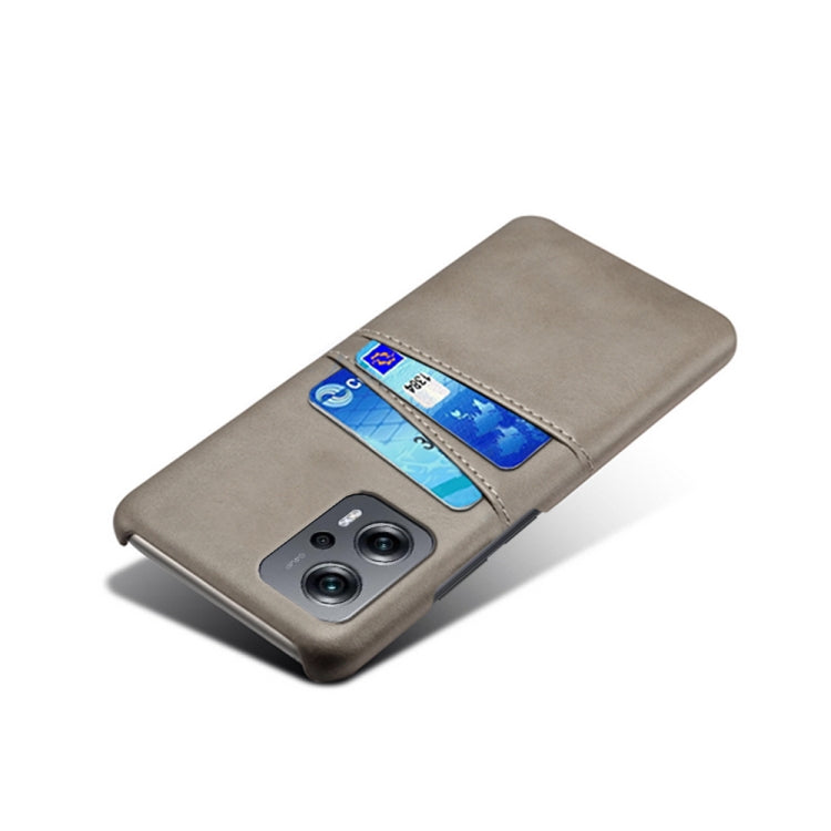 For Xiaomi Redmi Note 11T Pro+ Dual Card Slots Calf Texture PC + PU Phone Case