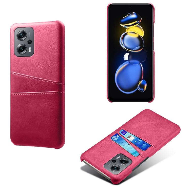 For Xiaomi Redmi Note 11T Pro+ Dual Card Slots Calf Texture PC + PU Phone Case