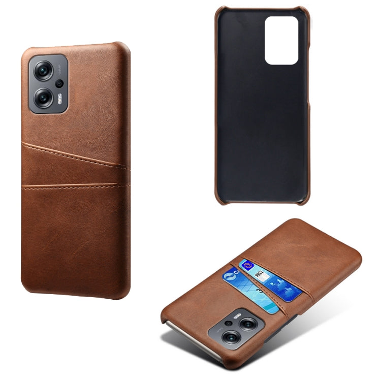 For Xiaomi Redmi Note 11T Pro+ Dual Card Slots Calf Texture PC + PU Phone Case