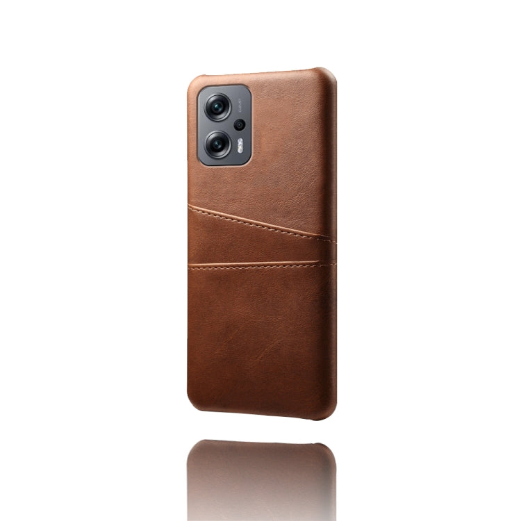 For Xiaomi Redmi Note 11T Pro+ Dual Card Slots Calf Texture PC + PU Phone Case