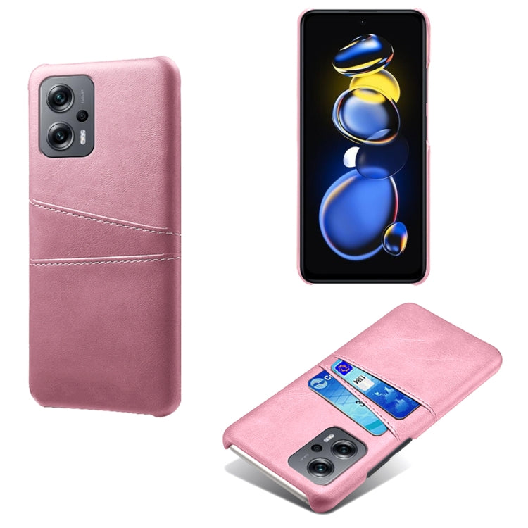 For Xiaomi Redmi Note 11T Pro Dual Card Slots Calf Texture PC + PU Phone Case