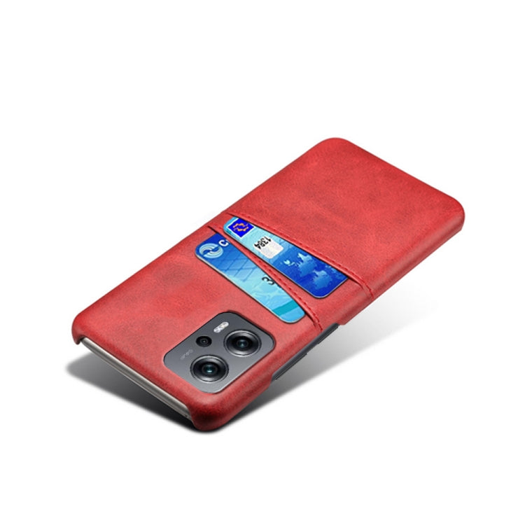 For Xiaomi Redmi Note 11T Pro Dual Card Slots Calf Texture PC + PU Phone Case