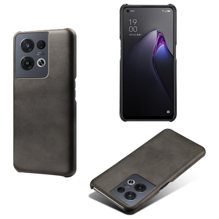 For OPPO Reno8 Pro Calf Texture PC + PU Phone Case