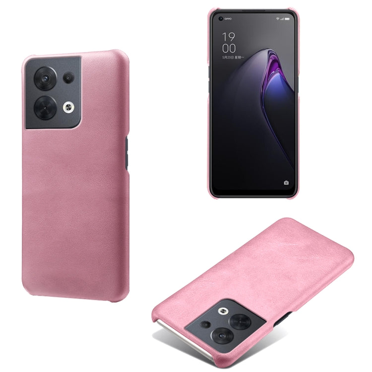 For OPPO Reno8 Calf Texture PC + PU Phone Case