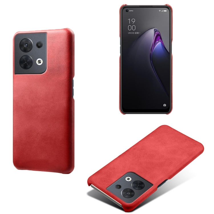 For OPPO Reno8 Calf Texture PC + PU Phone Case