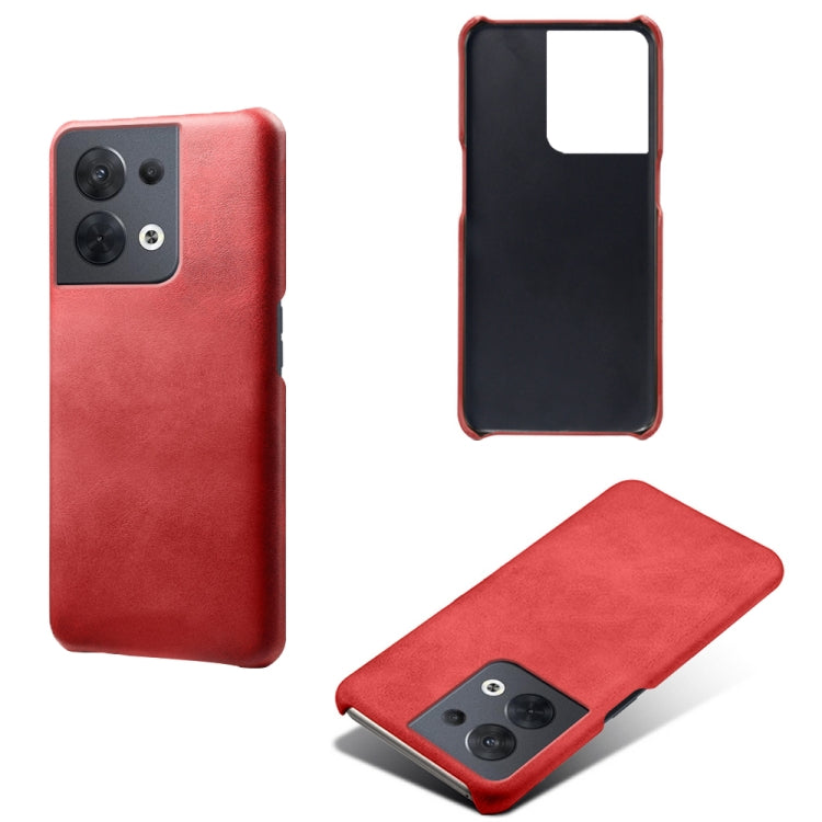 For OPPO Reno8 Calf Texture PC + PU Phone Case