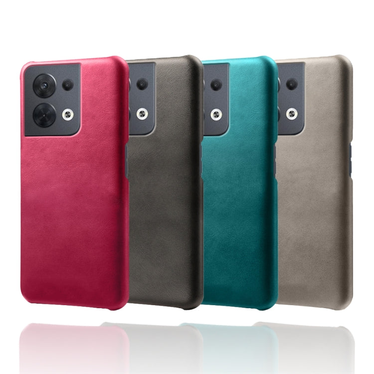 For OPPO Reno8 Calf Texture PC + PU Phone Case