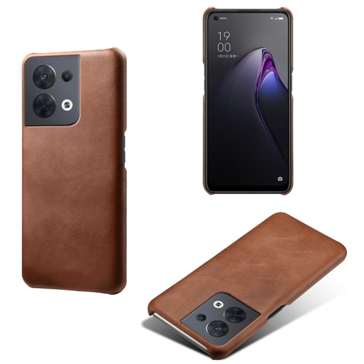 For OPPO Reno8 Calf Texture PC + PU Phone Case