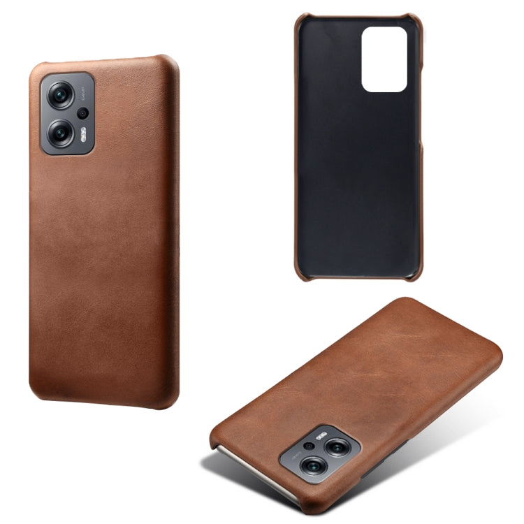 For Xiaomi Redmi Note 11T Pro+ Calf Texture PC + PU Phone Case