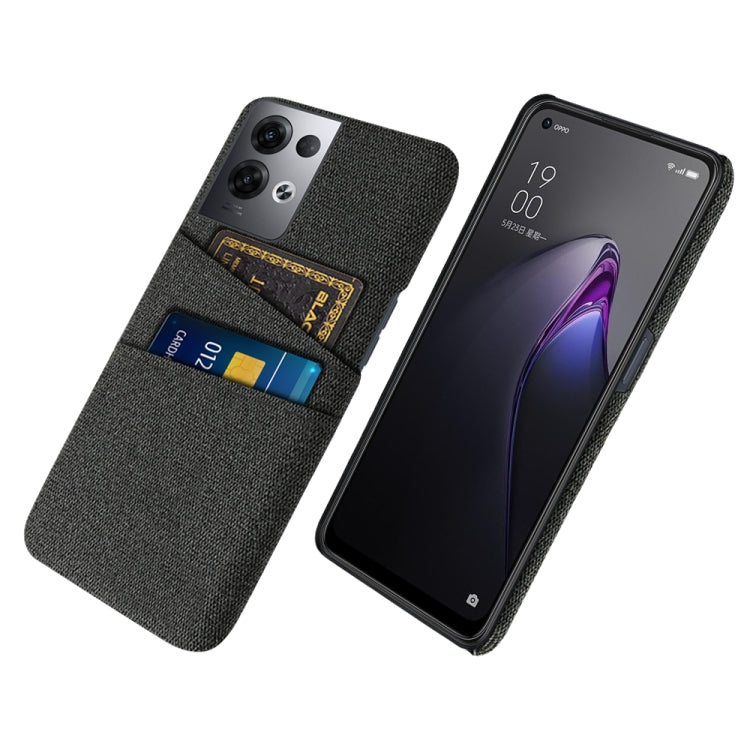 For OPPO Reno8 Pro+ Cloth Texture Card Slot PC+Nylon Phone Case