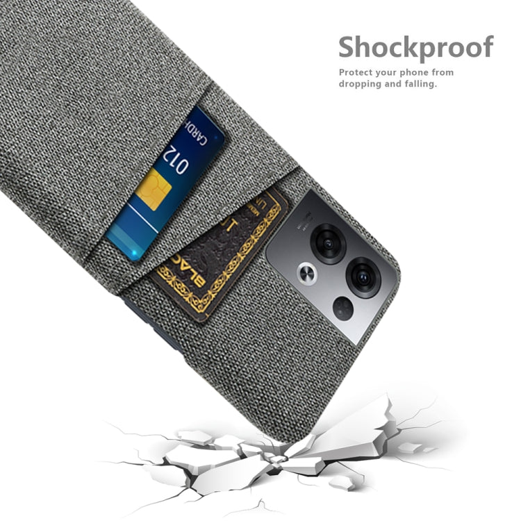 For OPPO Reno8 Pro+ Cloth Texture Card Slot PC+Nylon Phone Case