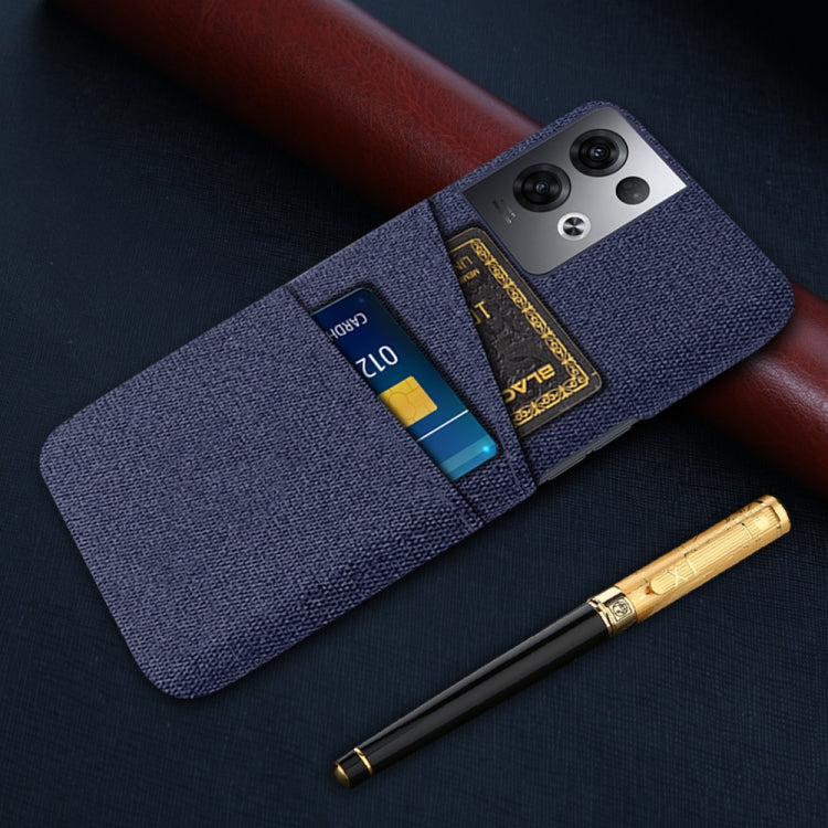 For OPPO Reno8 Pro+ Cloth Texture Card Slot PC+Nylon Phone Case