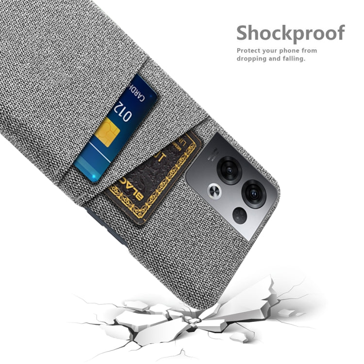 For OPPO Reno8 Pro+ Cloth Texture Card Slot PC+Nylon Phone Case