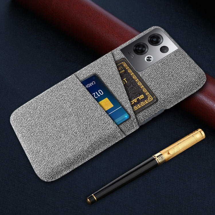 For OPPO Reno8 Pro+ Cloth Texture Card Slot PC+Nylon Phone Case