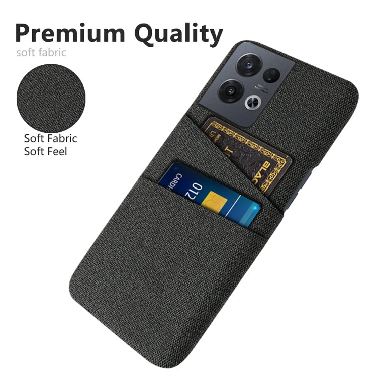 For OPPO Reno8 Pro Cloth Texture Card Slot PC+Nylon Phone Case