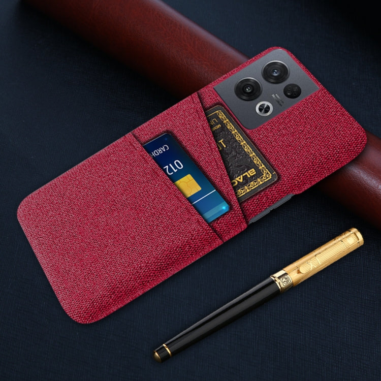 For OPPO Reno8 Pro Cloth Texture Card Slot PC+Nylon Phone Case