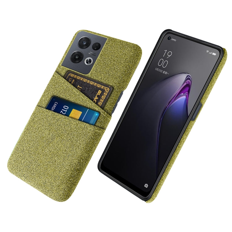 For OPPO Reno8 Pro Cloth Texture Card Slot PC+Nylon Phone Case