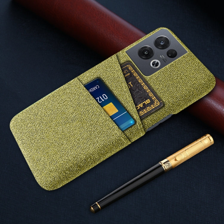 For OPPO Reno8 Pro Cloth Texture Card Slot PC+Nylon Phone Case