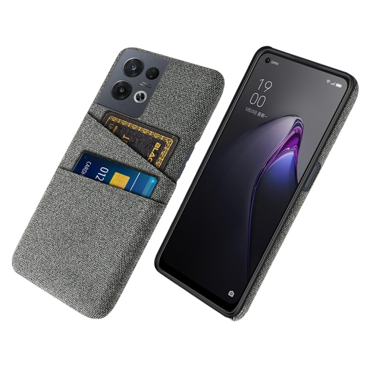 For OPPO Reno8 Pro Cloth Texture Card Slot PC+Nylon Phone Case