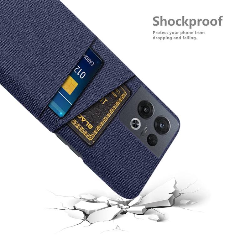 For OPPO Reno8 Pro Cloth Texture Card Slot PC+Nylon Phone Case