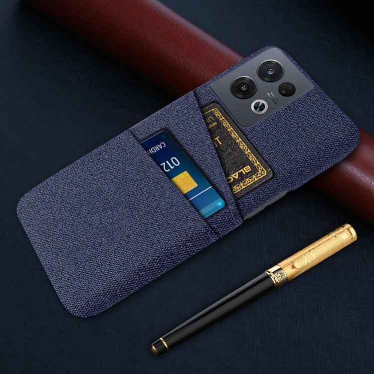 For OPPO Reno8 Pro Cloth Texture Card Slot PC+Nylon Phone Case
