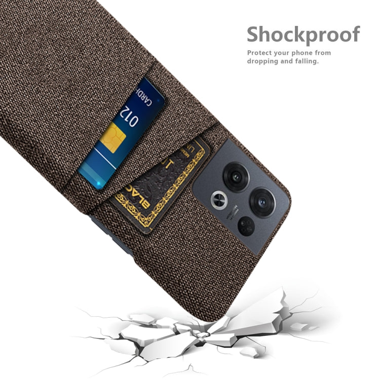 For OPPO Reno8 Pro Cloth Texture Card Slot PC+Nylon Phone Case